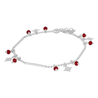 BRACCIALE PALLINATA CON BACCHETTINA STELLINE IN ARGENTO 925°/°°