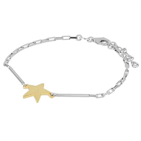 BRACCIALE BACCHETTINE STELLA CENTRALE ARGENTO 925°/°°