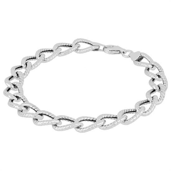 BRACCIALE OVALI DIAMANTATI IN ARGENTO 925°/°°