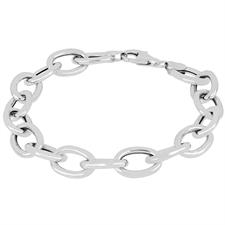 BRACCIALE MAGLIE OVALI GRANDI IN ARGENTO 925°/°°