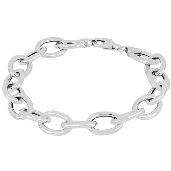 BRACCIALE MAGLIE OVALI GRANDI IN ARGENTO 925°/°°