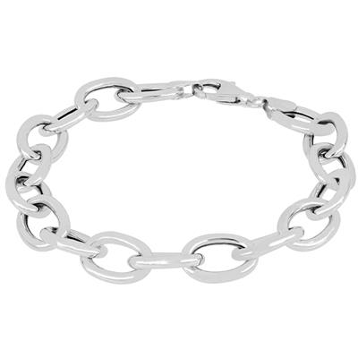 BRACCIALE MAGLIE OVALI GRANDI IN ARGENTO 925°/°°