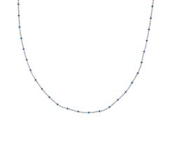 COLLANA PALLINO DIAMANTATO 45 CM RODIO IN ARGENTO 925°/°° SMALTO