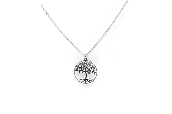 COLLANA ALBERO DELLA VITA GLITTER 20MM IN ARGENTO 925°/°°