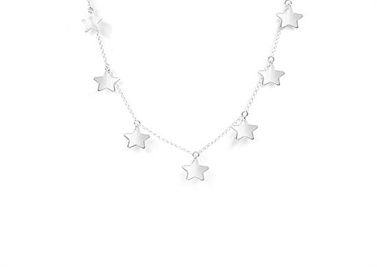 COLLANA 7 STELLE PENDENTI IN ARGENTO 925°/°°