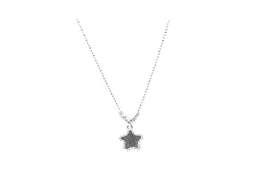 COLLANA PALLINO CON STELLA PENDENTE SATINATO IN ARGENTO 925°/°°