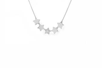 COLLANA 5 STELLE GLITTER IN ARGENTO 925°/°°