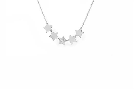 COLLANA 5 STELLE GLITTER IN ARGENTO 925°/°°