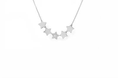 COLLANA 5 STELLE GLITTER IN ARGENTO 925°/°°