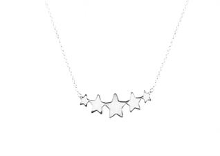 COLLANA 5 STELLE SCALARI PICCOLE IN ARGENTO 925°/°°