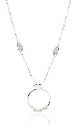 COLLANA PENDENTE CERCHIO CUORI IN ARGENTO 925°/°°