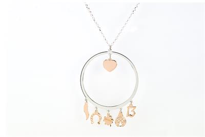 COLLANA SCARAMANTICA GRANDE CON CUORE IN ARGENTO 925°/°°