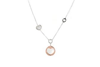 COLLANA CUORE MADREPERLA PENDENTE IN ARGENTO 925°/°°