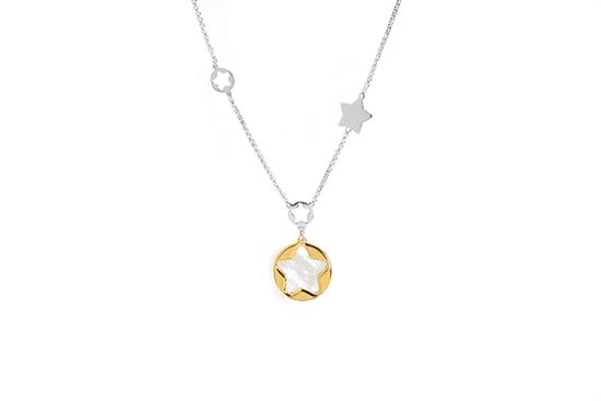 COLLANA STELLA MADREPERLA PENDENTE IN ARGENTO 925°/°°