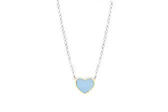 COLLANA CUORE SMALTATO AZZURRO IN ARGENTO 925°/°°