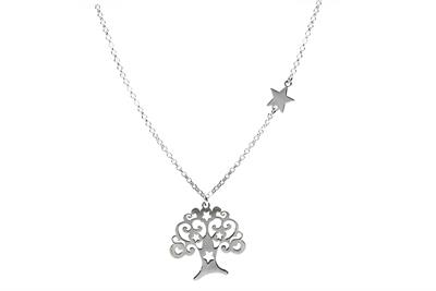 COLLANA ALBERO DELLA VITA FUSTO STELLE IN ARGENTO 925°/°°