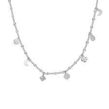 COLLANA MULTI SOGGETTI DIAMANTATI IN ARGENTO 925°/°°