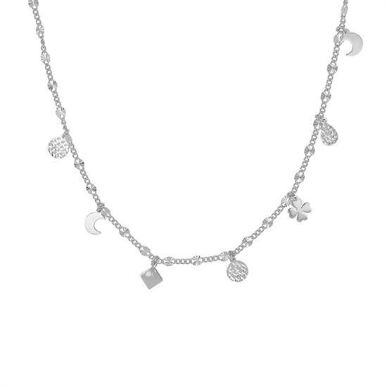 COLLANA MULTI SOGGETTI DIAMANTATI IN ARGENTO 925°/°°