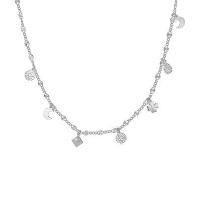 COLLANA MULTI SOGGETTI DIAMANTATI IN ARGENTO 925°/°°