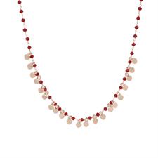 COLLANA PIETRA DURA RED CUORI PENDENTI IN ARGENTO 925°/°°