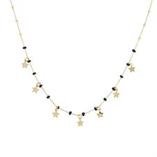 COLLANA DORATA STELLE MICRO PENDENTI ARGENTO 925°/°° RONDELLE