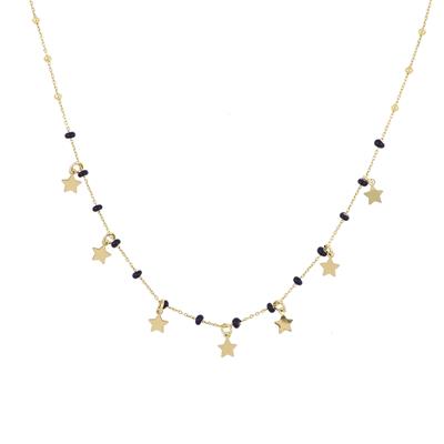 COLLANA DORATA STELLE MICRO PENDENTI ARGENTO 925°/°° RONDELLE