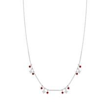 COLLANA PALLINATA CON BACCHETTINA STELLINE IN ARGENTO 925°/°°