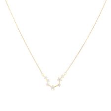 COLLANA DORATO ZIRCONI WHITE E SEGNO ZIODIACALE IN ARGENTO 925°/°°