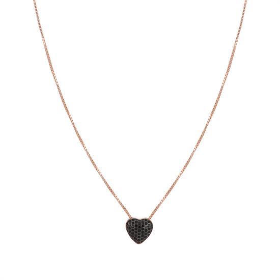 COLLANA VENEZIANA CON CUORE BOMBATO ZIRCONATO IN ARGENTO 925°/°°