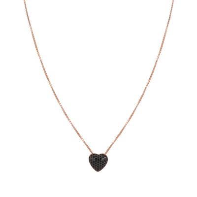 COLLANA VENEZIANA CON CUORE BOMBATO ZIRCONATO IN ARGENTO 925°/°°