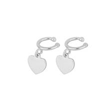 ORECCHINO EARCUFF CUORE PENDENTE IN ARGENTO 925°/°°