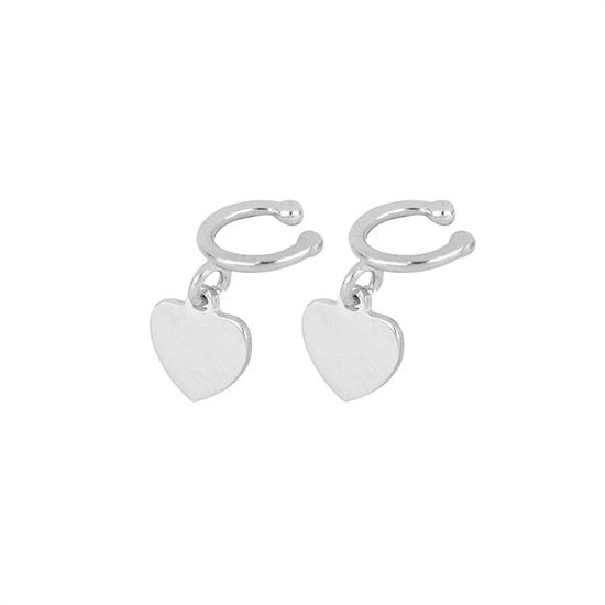 ORECCHINO EARCUFF CUORE PENDENTE IN ARGENTO 925°/°°