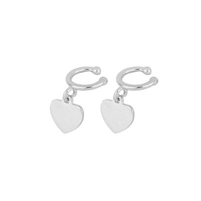 ORECCHINO EARCUFF CUORE PENDENTE IN ARGENTO 925°/°°