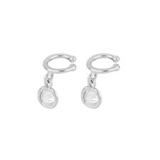 ORECCHINO EARCUFF ZIRCONE WHITE PENDENTE IN ARGENTO 925°/°°