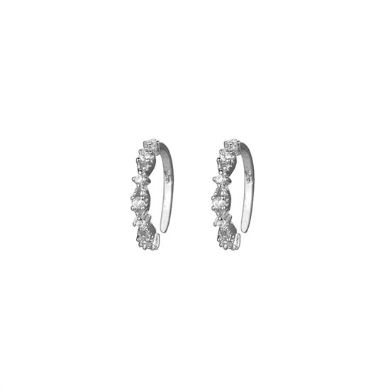 ORECCHINO EAR CUFF FIORI A FILO RODIO IN ARGENTO 925°/°° ZK