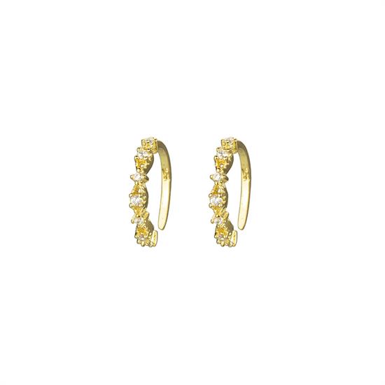 ORECCHINO EAR CUFF FIORI A FILO DORATO IN ARGENTO 925°/°° ZK