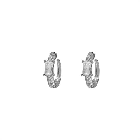 ORECCHINO EAR CUFF MONO ZIRCONE RODIO IN ARGENTO 925°/°° ZK