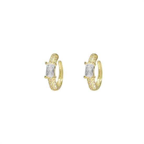 ORECCHINO EAR CUFF MONO ZIRCONE DORATO IN ARGENTO 925°/°° ZK