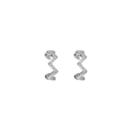 ORECCHINO EAR CUFF ZIGZAG RODIO IN ARGENTO 925°/°° ZK