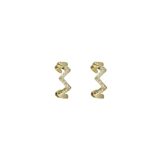 ORECCHINO EAR CUFF ZIGZAG DORATO IN ARGENTO 925°/°° ZK