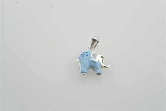 PENDENTE ELEFANTE SMALTO IN ARGENTO 925°/°°