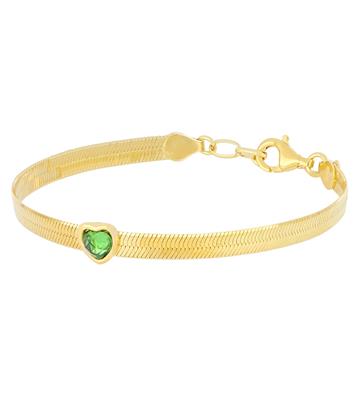 BRACCIALE SNAKE PIATTO CON CUORE CENTRALE IN ARGENTO 925°/°°