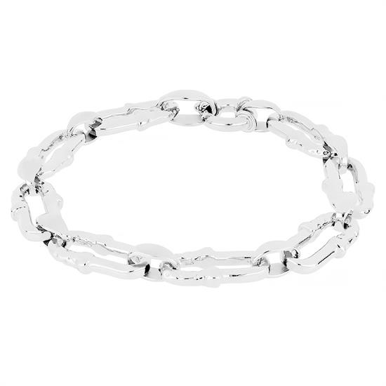 BRACCIALE MAGLIA SEMI TRAVERTINA LAVORATA IN ARGENTO 925°/°°