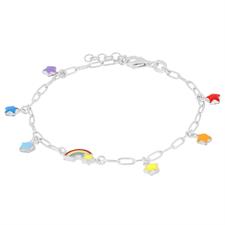 BRACCIALE ARCOBALENO E STELLINE SMALTATE ARGENTO 925°/°°