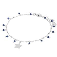 BRACCIALE ROSARIO MINI E ZIRCONI STELLINA PENDENTE ARGENTO 925°/°°