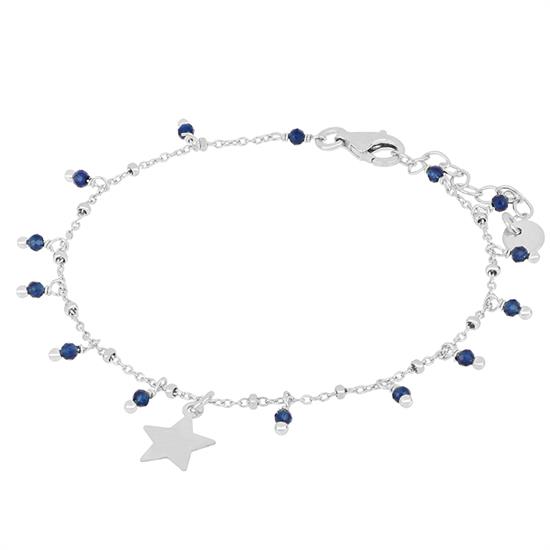 BRACCIALE ROSARIO MINI E ZIRCONI STELLINA PENDENTE ARGENTO 925°/°°