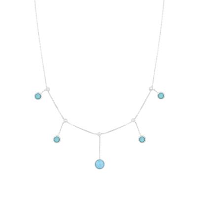 COLLANA CHOKER VENEZIANA CON ZIRCONI PENDENTI IN ARGENTO 925°/°°