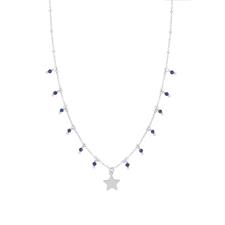 COLLANA ROSARIO MINI E ZIRCONCINI STELLINA PENDENTE ARGENTO 925°/°°