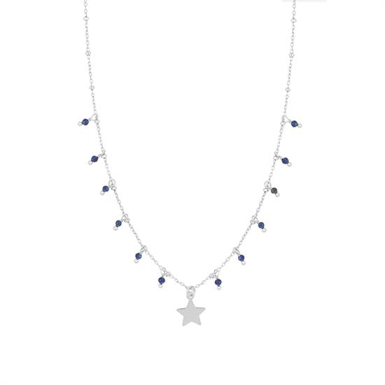 COLLANA ROSARIO MINI E ZIRCONCINI STELLINA PENDENTE ARGENTO 925°/°°