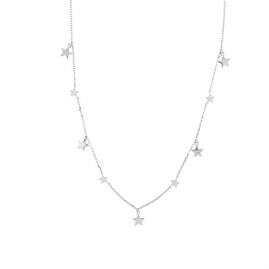 COLLANA CON STELLINE PENDENTI IN ARGENTO 925°/°° ZK